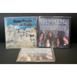 Vinyl - 3 Deep Purple LP's to include In Rock (SHVL 777) Stereo, no EMI to label, and two copies