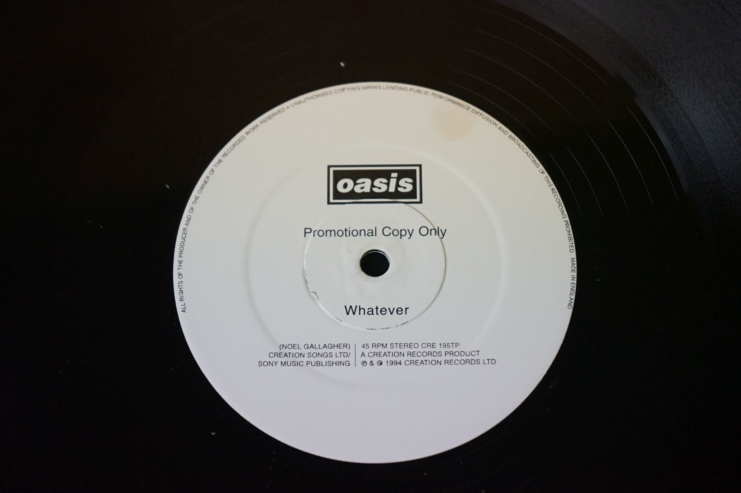 Vinyl - Oasis Whatever UK Original UK 1994 1st pressing, Promo Only one sided 12? (Creation Records, - Image 3 of 4