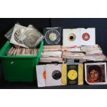 Vinyl - Approx 600 rock & pop 7" singles spanning genres and decades in varying conditions (2 boxes)