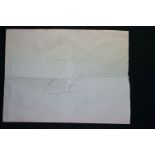 Memorabilia - Full set of The Beatles autographs clearly signed to a single sheet of paper (