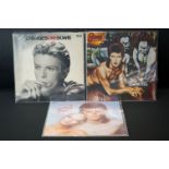 Vinyl - 3 David Bowie LP's to include Diamond Dogs (APL1 0596) orange RCA label, Victor to right,