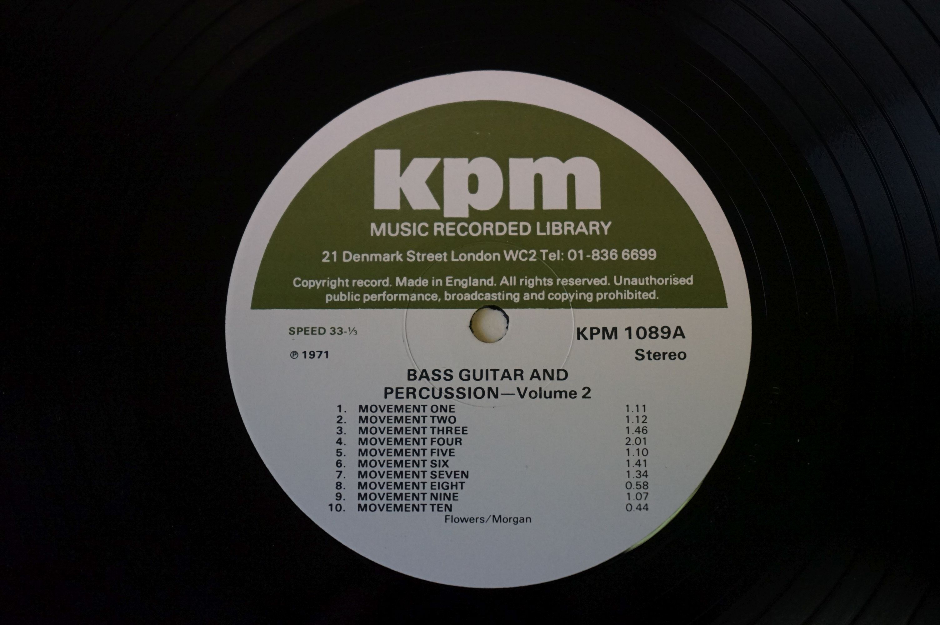 Vinyl - Vinyl - Library Music - KPM Music Recorded Library - Bass Guitar And Percussion Vol. 2 - Image 3 of 4