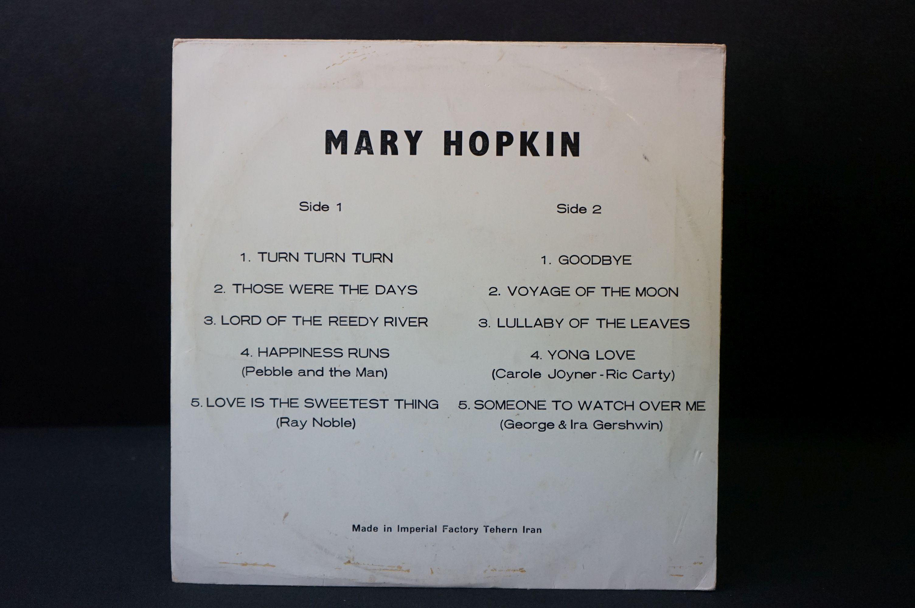 Vinyl - Mary Hopkin - Post Card. Rare Original Unique Iranian 1969 10? 1st pressing album of this - Image 4 of 4