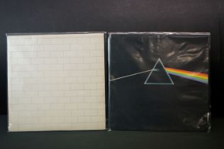 Vinyl - 2 Pink Floyd LP's to include Dark Side Of The Moon (SHVL 804) matrices A-9 / B-8, feelable