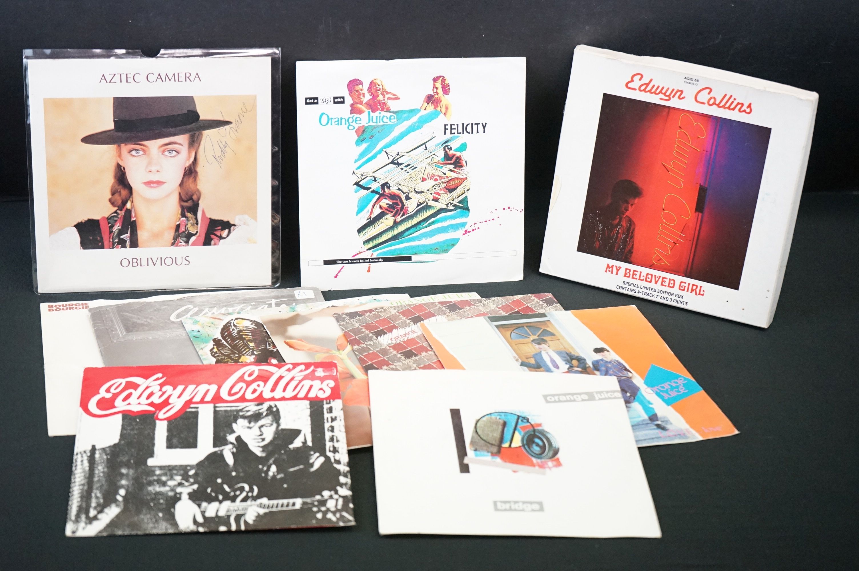 Vinyl & Autographs - 8 Scottish 7? singles and 1 box set, New Wave / Post Punk / Indie singles to