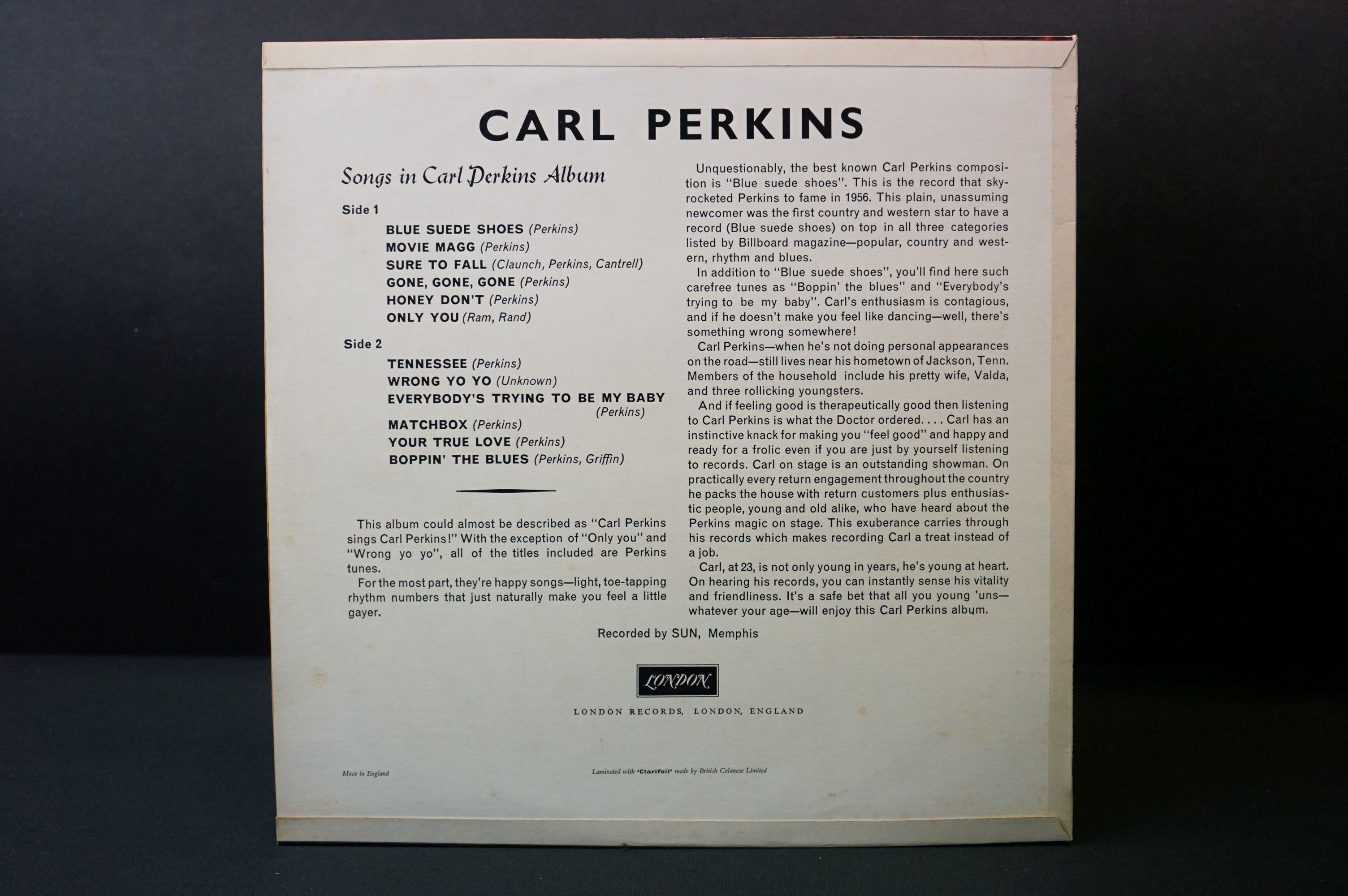 Vinyl - Carl Perkins - Dance Album Of Carl Perkins. Original UK 1959 1st Mono pressing on London - Image 4 of 4