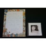 CD & Autograph - Kate Bush The Whole Story CD signed with Lots Of Love message, along with a