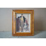 Maple framed oil painting portrait of Irish giant Patrick Cotter O'Brien (O'Brien was born 1760,