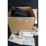 A collection of mainly British stamp First day covers and presentation packs contained within