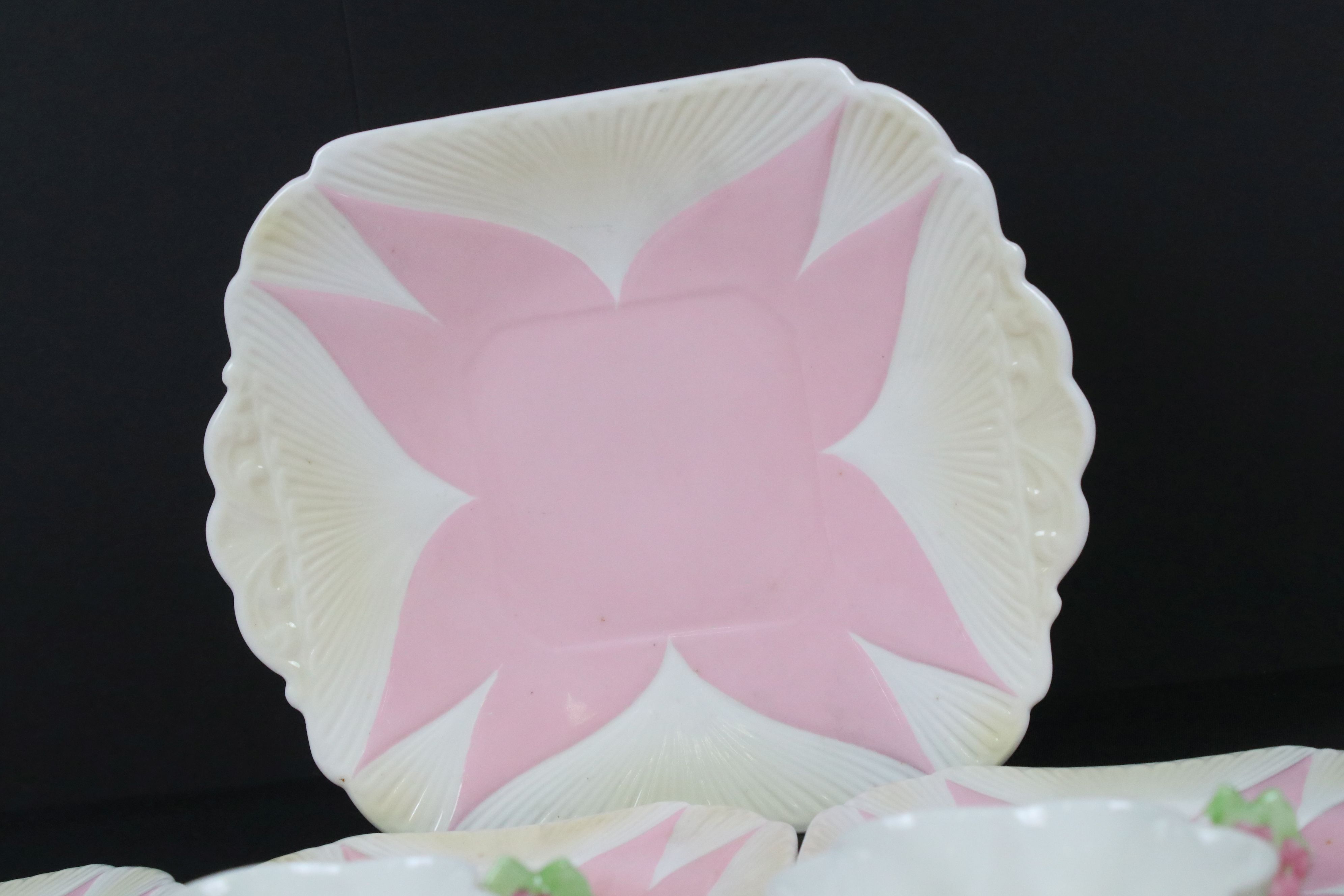 Shelley Dainty Part Tea Set, the bodies decorated in pink and white, the handles decorated in - Image 5 of 11