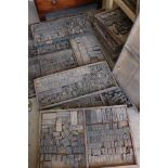 A very large collection of wooden printers blocks contained within approx twenty seven trays,