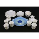 Shelley White Dainty Part Tea Set comprising 6 Tea Plates, 6 Cups, 6 Saucers, Milk Jug, Sugar,