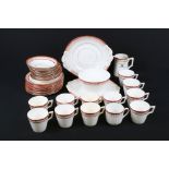 Early 20th century Wileman Foley China Part Tea Set comprising 12 Cups, 12 Saucers, 11 Tea Plates, 2