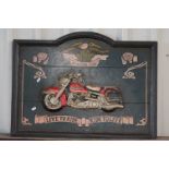 A Harley Davidson wooden high relief wall plaque.