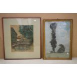 Karl Ernst Hansel (German) Two Pastel Pictures, one of trees. 52cm x 35cm and the other of Timber