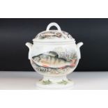 Portmeirion Large Lidded Soup Tureen decorated in the ' The Complete Angler British Fishes by A J