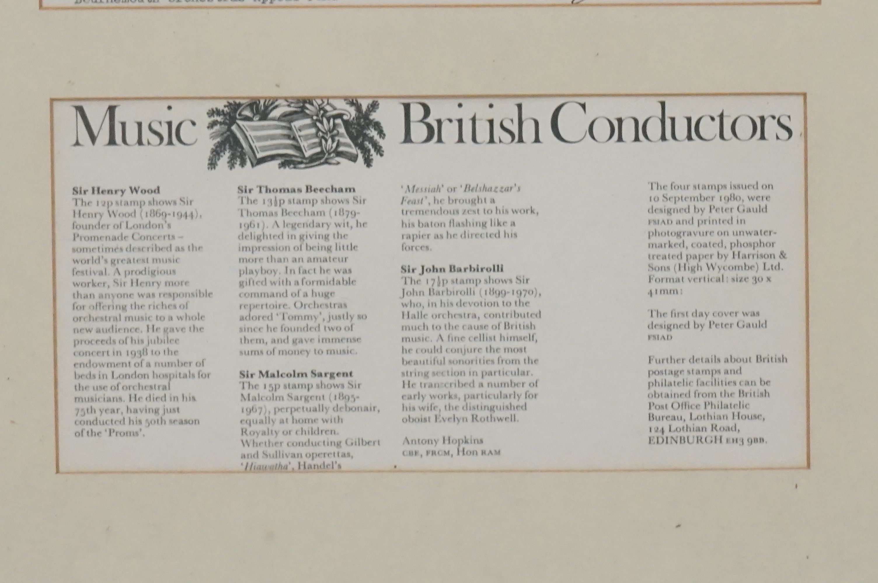 British Music Conductors 1980 stamps FDC x2, both with multiple signatures including Uri Segal who - Image 4 of 4