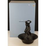 Wedgwood Black Basalt Oasis Bowl, the central frog in the form of Venus, 37cm high x 30cm