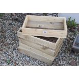 Five Pine Tray Apple / Fruit / Seed Boxes, 47cms long x 9cms high