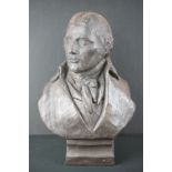Black Painted Plaster Bust of English portrait painter Sir Thomas Lawrence, 52cm high
