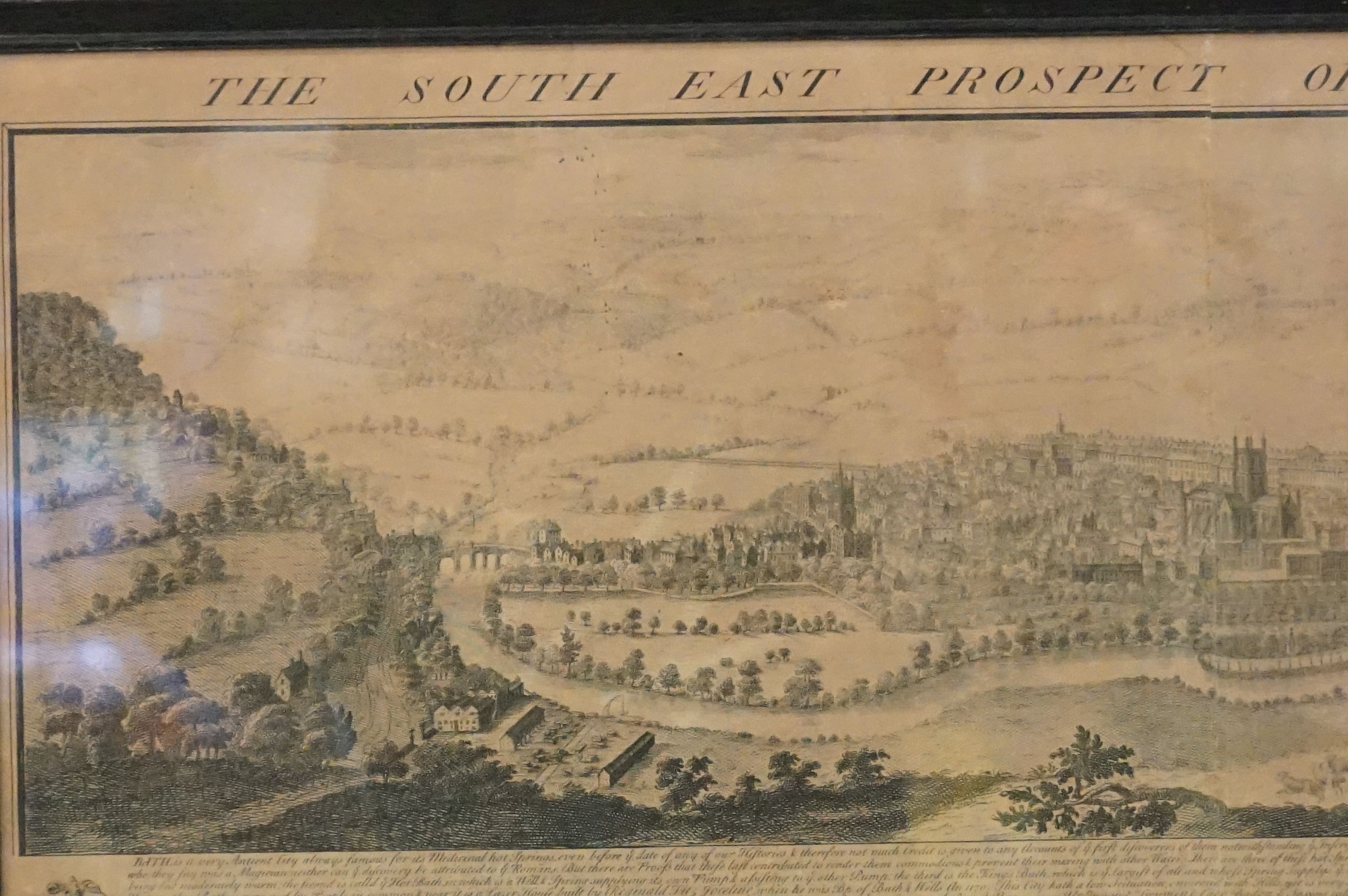 Samuel & Nathaniel Buck, Black and White Engraving ' The South East Prospect of Bath ', 33cm x 80cm, - Image 2 of 3