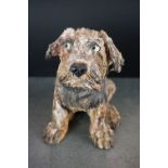 Pottery Model of a Seated Terrier Dog, 29cm high