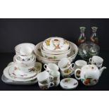 Royal Worcester ' Evesham ' Tea and Dinner ware including Square serving dish, Tea Pot, 11 Tea