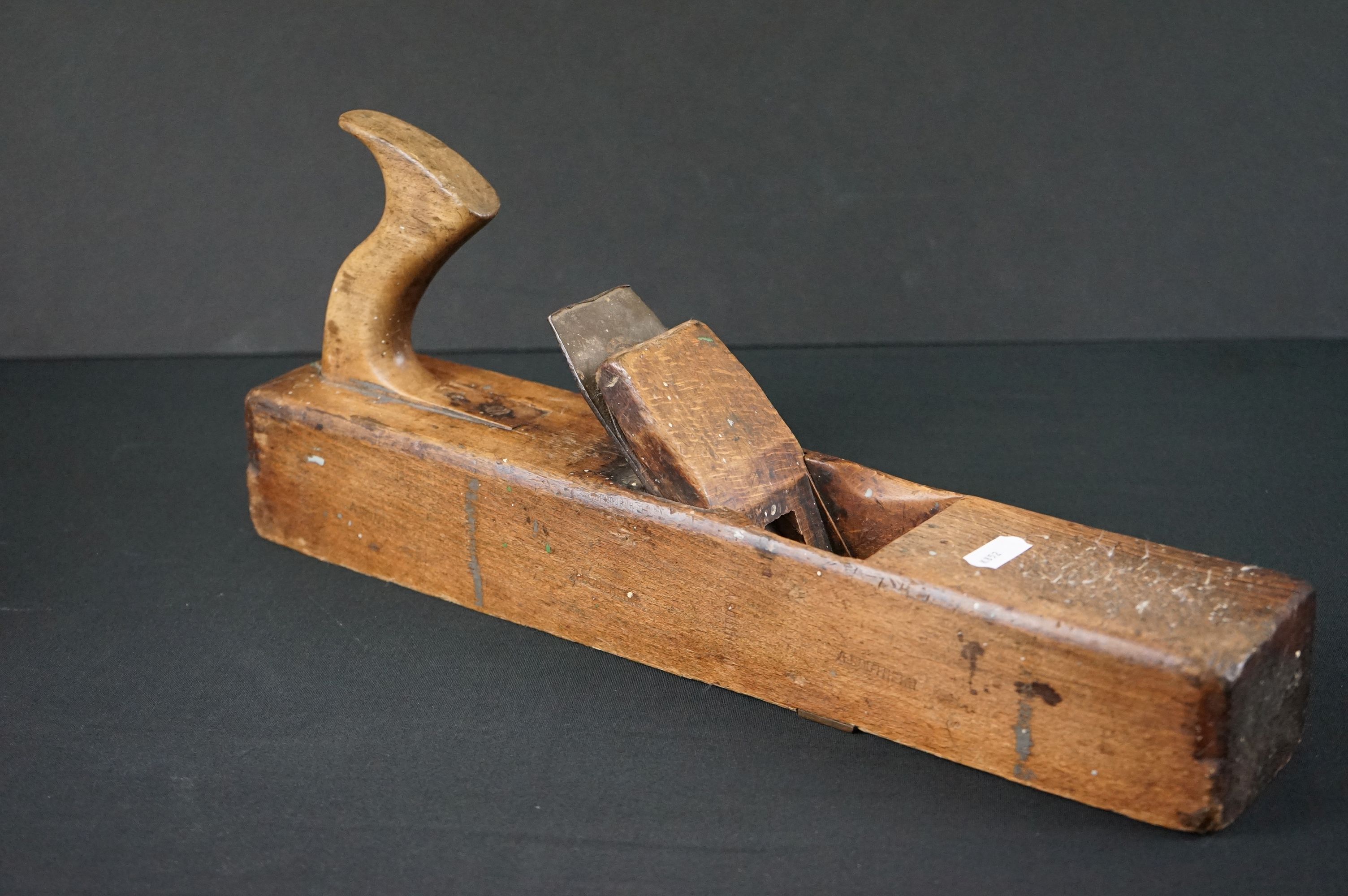 Late 19th century Wooden Sash Fillister Plane by Varville and Sons of York together with a 16" Beech - Image 2 of 6