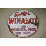 Enamel Circular Advertising Sign ' Spillers Winalot, the Wholemeal Food for Dogs ', 66cm diameter