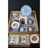 Wedgwood - Collection of Seven Jasperware Christmas Mugs (including Four Boxed) dating from 1970'