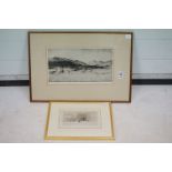 Michael Osborne R.A. (1880 - 1963) Drypoint Engraving titled ' Elterwater & The Langdale Pikes '