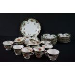 Royal Albert Festoon Crown China Tea Ware to include 9 teacups and saucers, slop bowl, 12 small