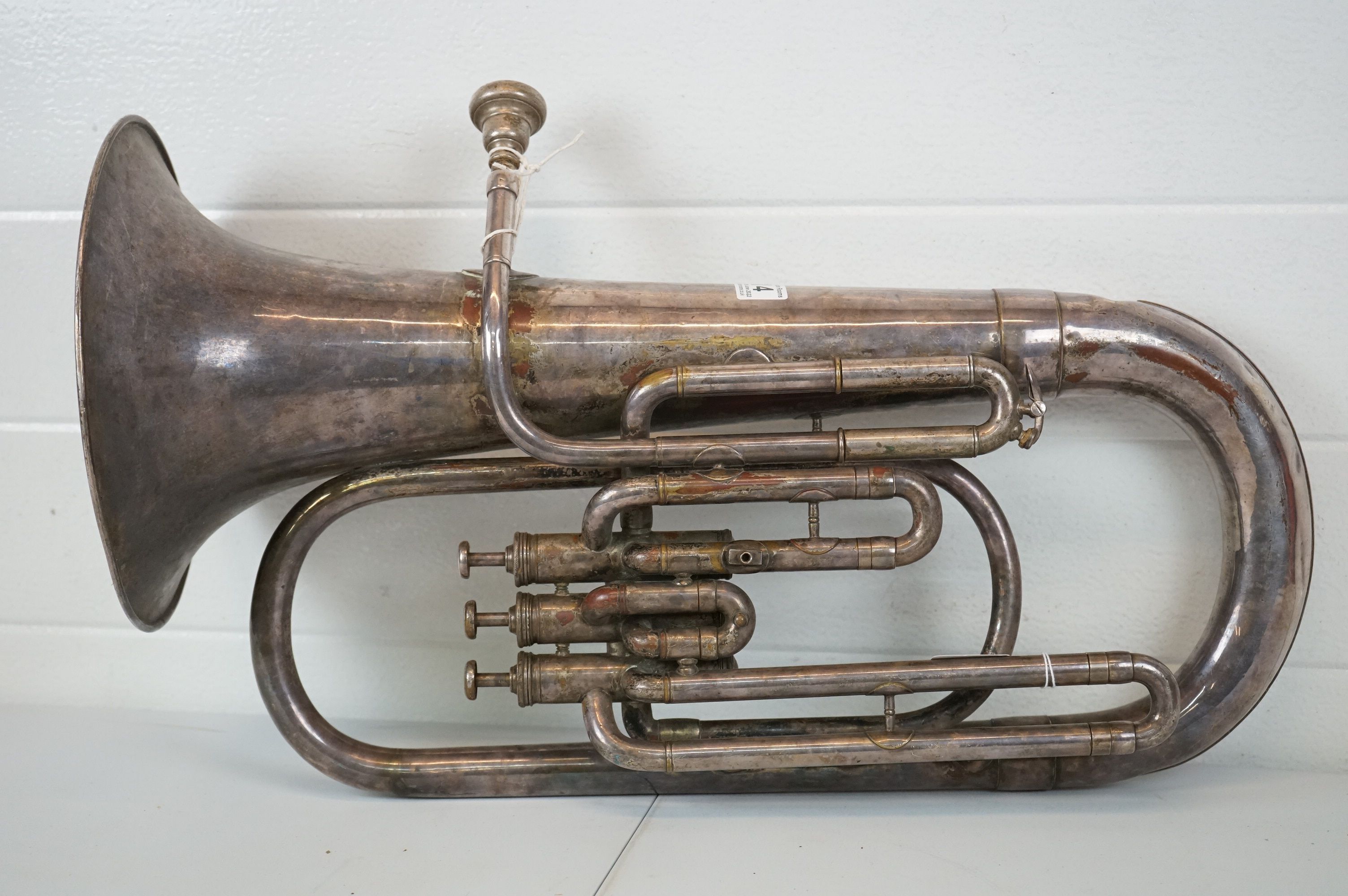 A vintage silver plated three valve euphonium. - Image 2 of 6