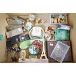 Box of mixed collectables to include Dalvey hip flask, Wade Whimsies, Lilliput Lane collectors
