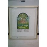 Michael Oelman, a fine framed etching with verse ' Pegasus ' (published by Anderson O'Day and