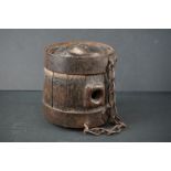 19th century Oak and Iron Bound ' St Bernard's ' Barrel, 14cm wide