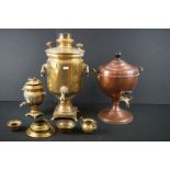 Two Brass and a Copper Samovars