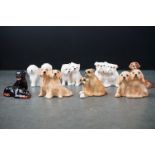 Eight Pairs of Beswick Dogs including Hounds model 3375, Golden Retrievers model 3376, Cocker