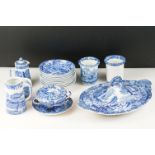 Copeland Spode ' Italian ' ware including 10 Bowls, Porringer with Saucer, Oval Serving Dish with