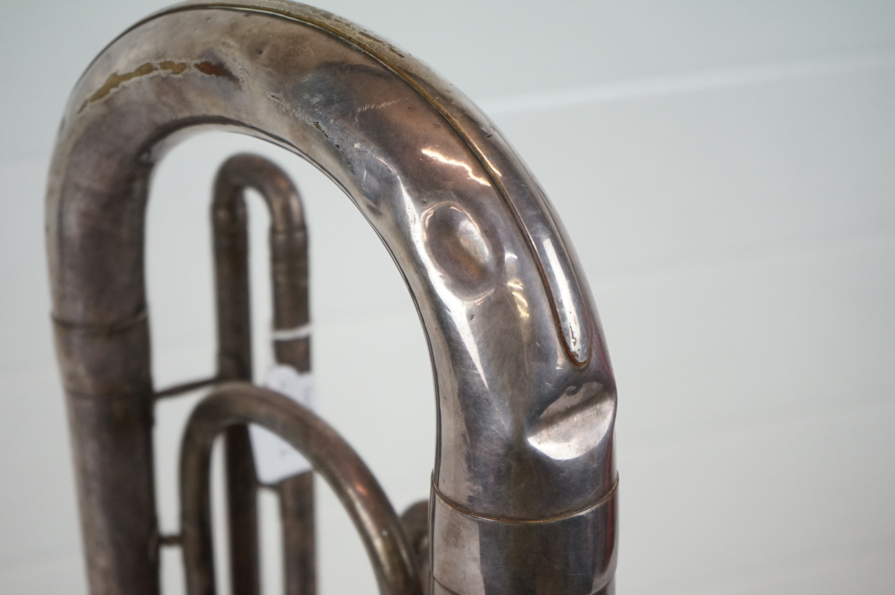A vintage silver plated three valve euphonium. - Image 5 of 6