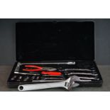 Cased Jaguar Car Tool Kit, complete with 17 items including Spanners, Light Bulbs, Pliers,