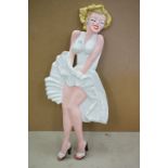 Wall Hanging Plaque of Marilyn Monroe in the seven year itch dress, 106cm high