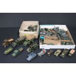 Collection of diecast & plastic military models to include Matchbox, Solido, Triang Minic etc,