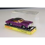 Cased Dinky 175 Cadillac Eldorado in purple with Speedwheels diecast model, diecast excellent,