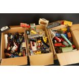 Large quantity of play worn diecast & plastic models, to include Corgi, EFE, Lledo, Solido,