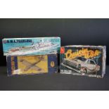 Boxed Frog Single Seat fighter (mark V) along with 2 x plastic model kits (Airfix H.M.S Fearless &