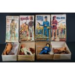 Four boxed Marx Wild West figures to include 1866 General Custer, 1863 Fort Apache Fighters