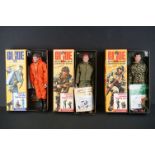 Three boxed Hasbro GI Joe Anniversary Edition figures to include Action Marine, Action Soldier and