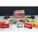 Eight boxed / cased diecast models to include Dinky 129 Volkswagen 1300 Sedan in blue, Lone Star