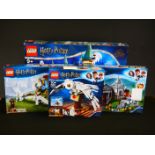 Lego - Four boxed Harry Potter sets to include 76389 Hogwarts Chamber of Secrets, 75979 Hedwig,